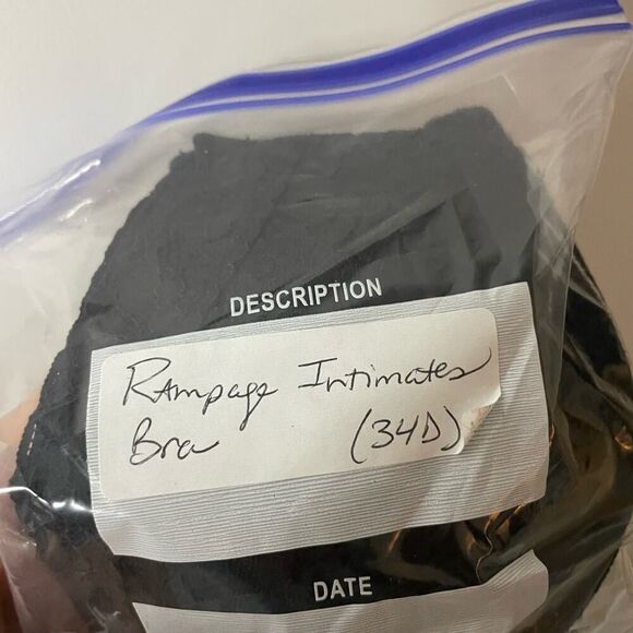 Rampage Intimates Bra 34D Black Lace Floral Lined Underwire Padded Feminine - Picture 5 of 6